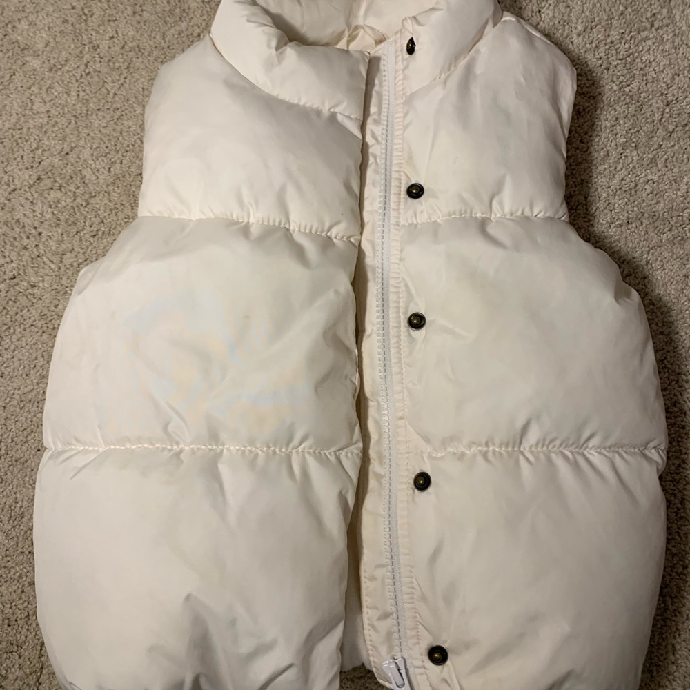 Old Navy Toddler Girls 4T White Puffer Vest Zip Up